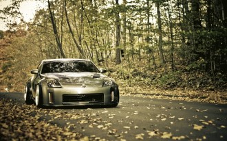 trees_cars_leaves_roads_vehicles_nissan_350z_fallen_leaves_forest_tuning_tune_wheels_reflection_stance_low_custom.jpg